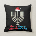 Christmas Hanukkah Jewish Menorah Santa Xmas Throw Pillow<br><div class="desc">A funny gift idea for celebrating Christmas. The best Xmas Gift for Friends and Family Members. Celebrate the feast with your loved ones and make them all laugh. Christmas Hanukkah Jewish Menorah Santa Xmas</div>