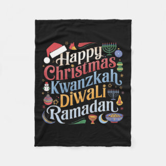 Christmas Hanukkah Kwanzaa Diwali Ramadan Fleece Blanket