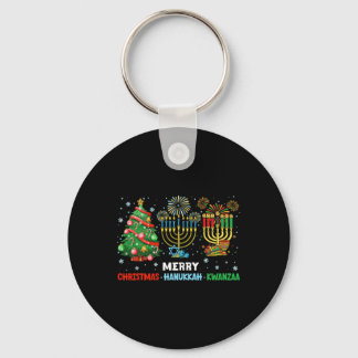 Christmas Hanukkah Kwanzaa Happy Holidays Matching Keychain