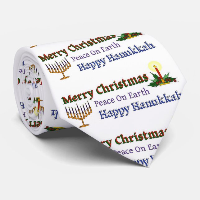 Christmas Hanukkah Tie (Rolled)