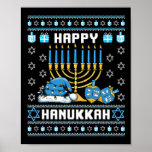 Christmas Hanukkah Ugly Pajama Santa Hat Chanukah  Poster<br><div class="desc">Christmas Hanukkah Ugly Pajama Santa Hat Chanukah Dreidel</div>