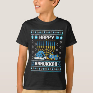 Christmas Hanukkah Ugly Pajama Santa Hat Chanukah T-Shirt