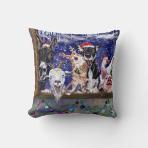 Christmas Happy Farm Animal Party Funny Pillow