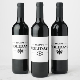 Christmas Happy Holiday Custom Gift Merry Xmas Wine Label