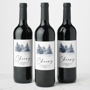 Christmas Happy Holiday Merry Xmas Gift for Family Wine Label