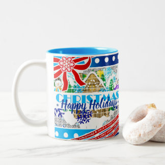 CHRISTMAS | HAPPY HOLIDAYS | HAVE A VERY MERRY... Two-Tone COFFEE MUG