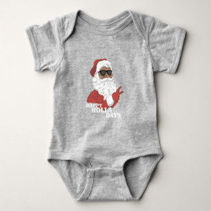 Christmas Happy Holla Days African American Baby Bodysuit