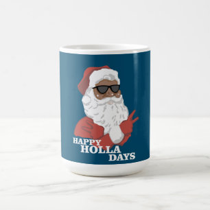 Christmas Happy Holla Days African American Coffee Mug