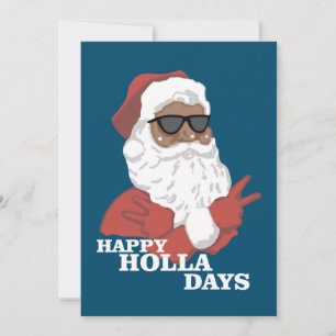 Christmas Happy Holla Days African American Invitation
