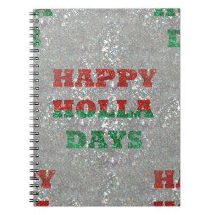 christmas happy holla days notebook