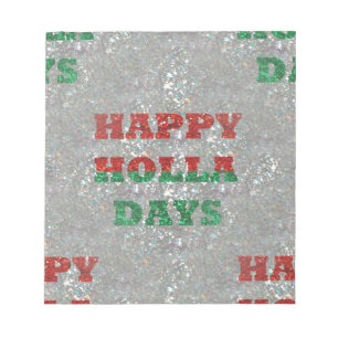 christmas happy holla days notepad