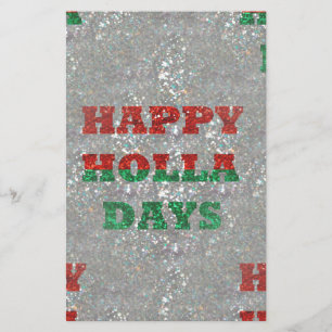 christmas happy holla days stationery