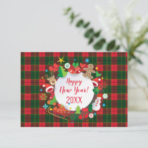 Christmas & Happy New Year 20XX! Scotland Pattern Card