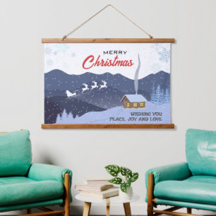 Christmas Happy new year Santa deer gift Hanging Tapestry