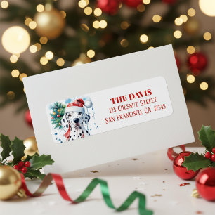Christmas Hat Festive Dalmatian - Return address