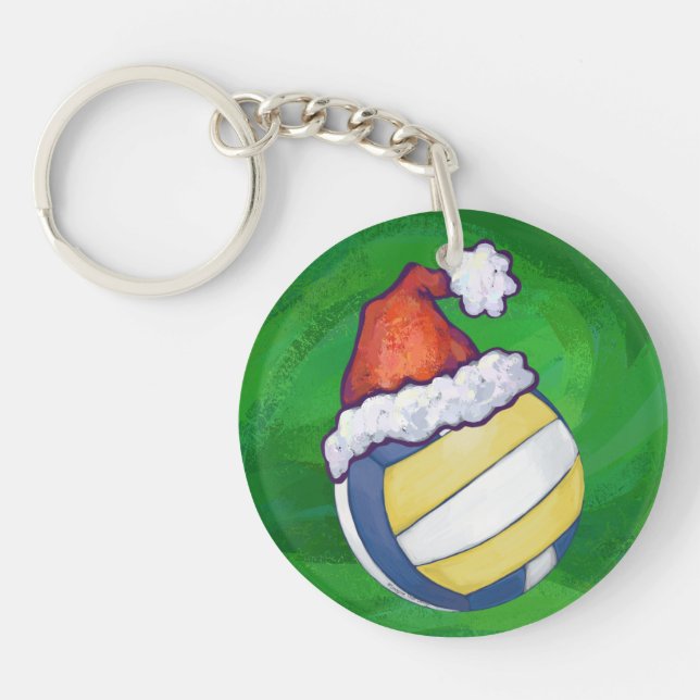 Christmas Hat Volleyball Keychain (Front)