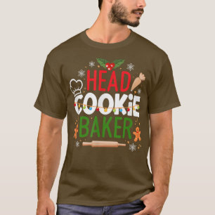 Christmas Head Cookie Baker Holiday Pastry Chef Ba T-Shirt