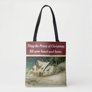 Christmas Heart And Home Tote Bag