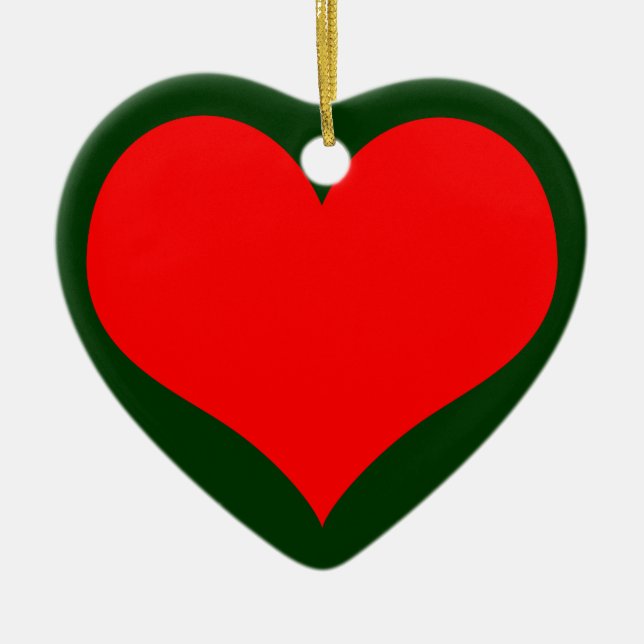 christmas heart ceramic ornament (Front)