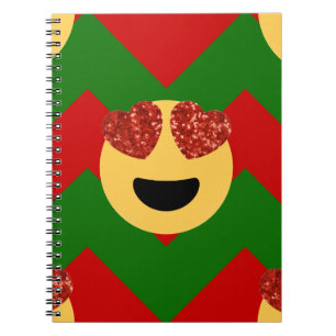 christmas heart eye emoji notebook