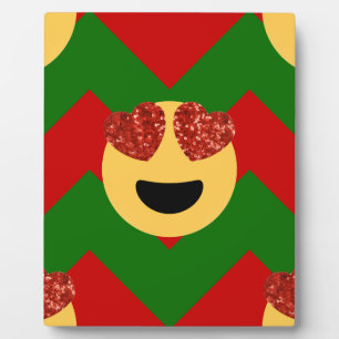 christmas heart eye emoji plaque
