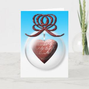 Christmas Heart Holidays Xmas Wishes Blank Inside Holiday Card