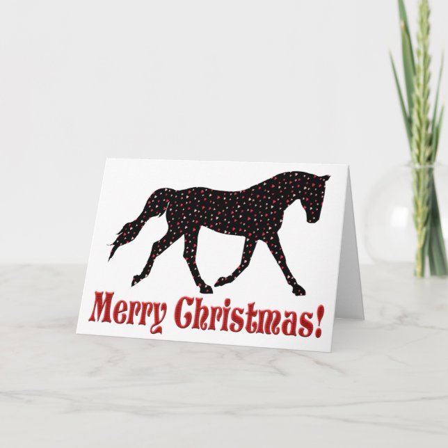 Christmas Heart Horse Greeting Card (Front)