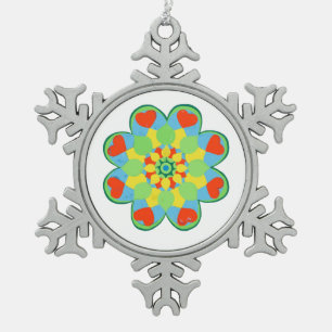  Christmas Heart Mandala  Ornament