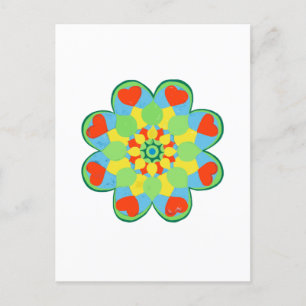 Christmas Heart Mandala Postcard