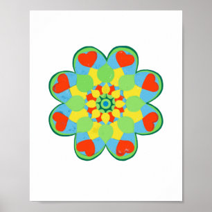 Christmas Heart Mandala Poster