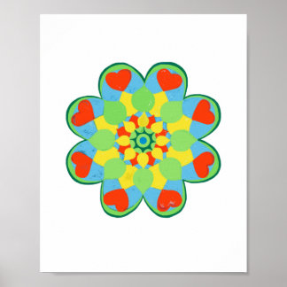 Christmas Heart Mandala Poster