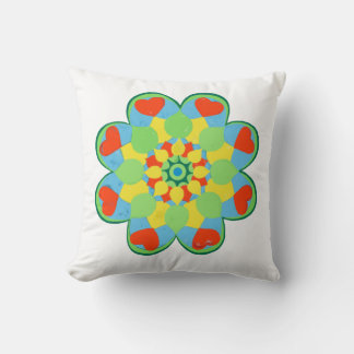 Christmas Heart Mandala Throw Pillow