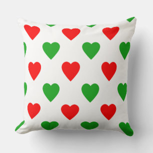 Christmas Heart Pattern Throw Pillow