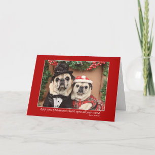 Christmas Heart Pug Card