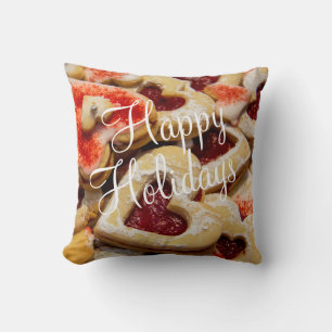 Christmas Heart Shaped Sugar Cookie Throw Pillow