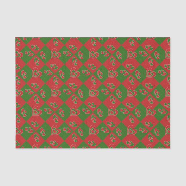 Christmas Heart Tissue Paper (Front)