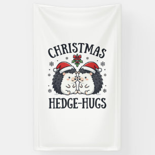 Christmas Hedge-Hugs Cute Hedgehog Holiday Design Banner