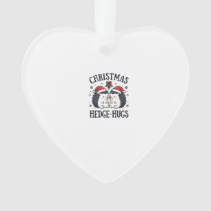 Christmas Hedge-Hugs Cute Hedgehog Holiday Design Ornament