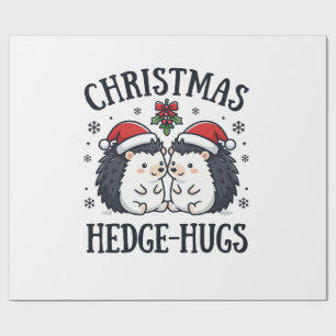 Christmas Hedge-Hugs Cute Hedgehog Holiday Design Wrapping Paper
