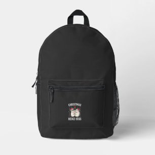 Christmas Hedge-Hugs Cute Hedgehog Holiday Printed Backpack