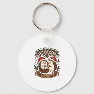 Christmas Hedge Hugs Hedgehogs Santa Hats Snowflak Keychain
