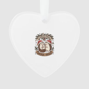 Christmas Hedge Hugs Hedgehogs Santa Hats Snowflak Ornament
