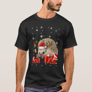 Christmas Hedgehog Funny Santa Reindeer Hedgehog T-Shirt