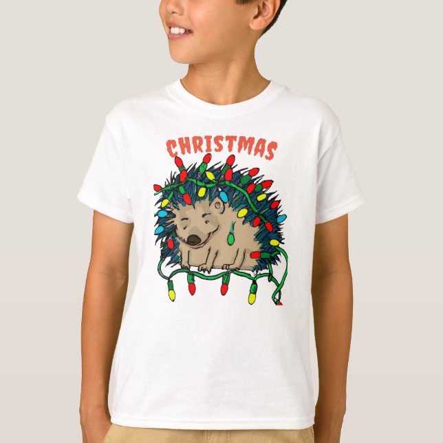 Christmas hedgehog T-Shirt (Front)