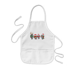Christmas hedgehogs kids apron
