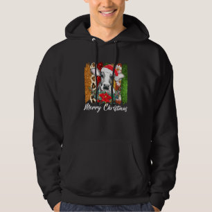 Christmas Heifer Santa Hat Christmas Lights Cow Hoodie