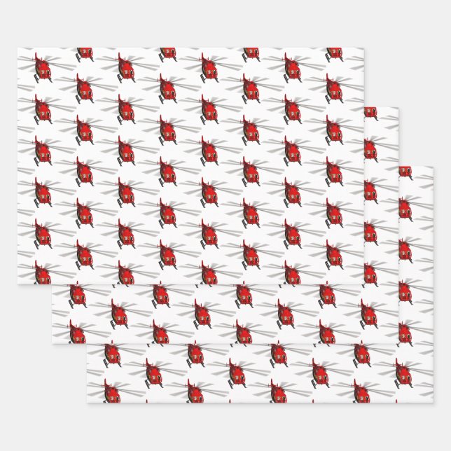 Christmas Heli Pilot Wrapping Paper Sheet (Set)