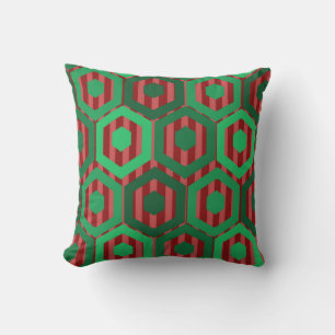 Christmas Hexagons Throw Pillow
