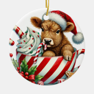 Christmas Highland Cow Christmas Ornament