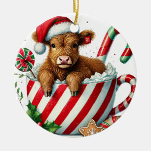 Christmas Highland Cow Christmas Ornament